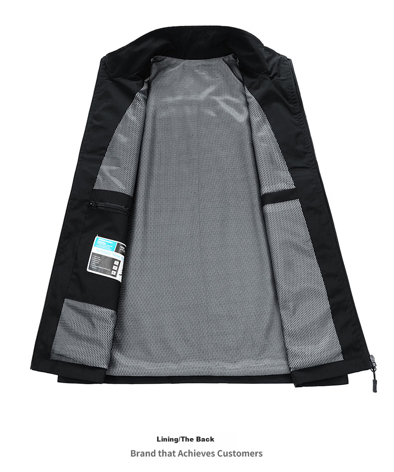 Miiow Men's Vest Spring Autumn Jacket Trendy Breathable Outdoor Sleeveless Quick-Dry Waistcoat Black 2XL 7