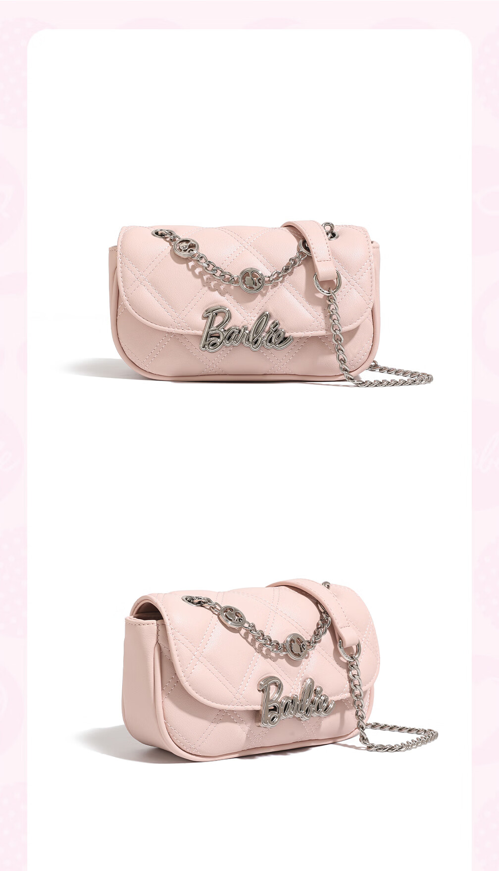 Barbie Women's Bag 2026 New Quilted Chain Crossbody Shoulder Bag for Besties 18-Year-Old Students Valentine's Day Gift 13
