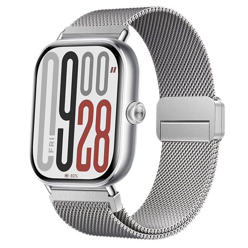 Watchbond Redmi Watch 6 Strap, Xiaomi Band 9 Pro 22mm Stainless Steel Magnetic, Breathable And Sweat-Wicking Milanese Sports Wristband