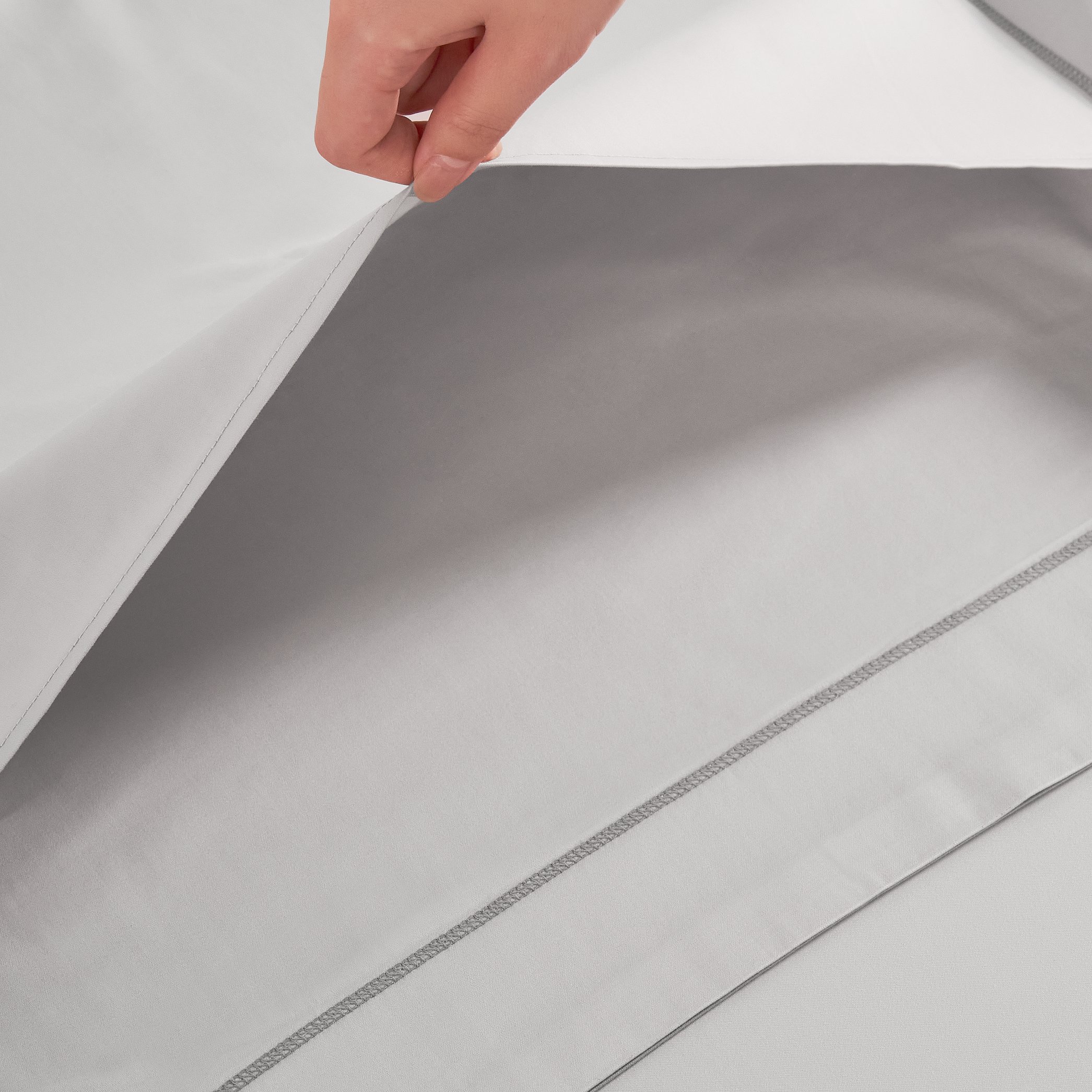 JIEBO 100-Count Long-Staple Cotton Sateen Pillowcases Pure Cotton Pillowcase Pair AB Version Design 48x74cm