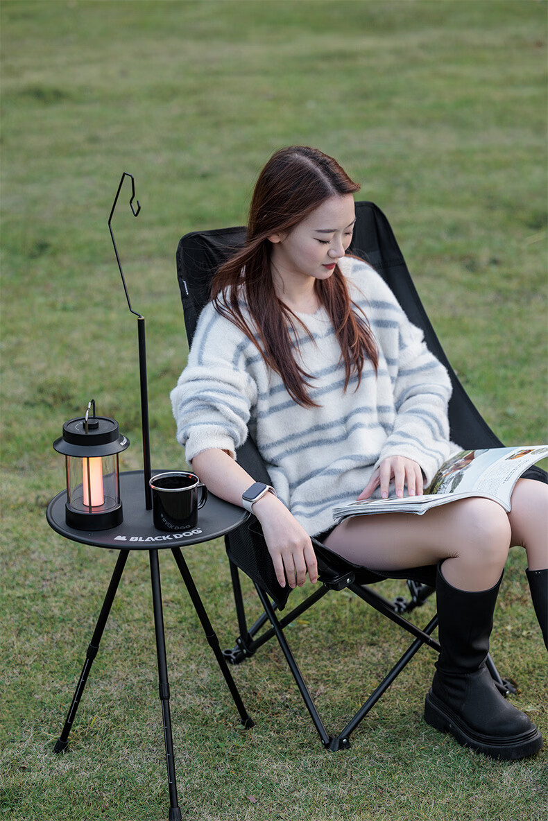 Black Dog Aluminum Alloy Portable Small Round Table Adjustable Height Folding Outdoor Camping Table 5