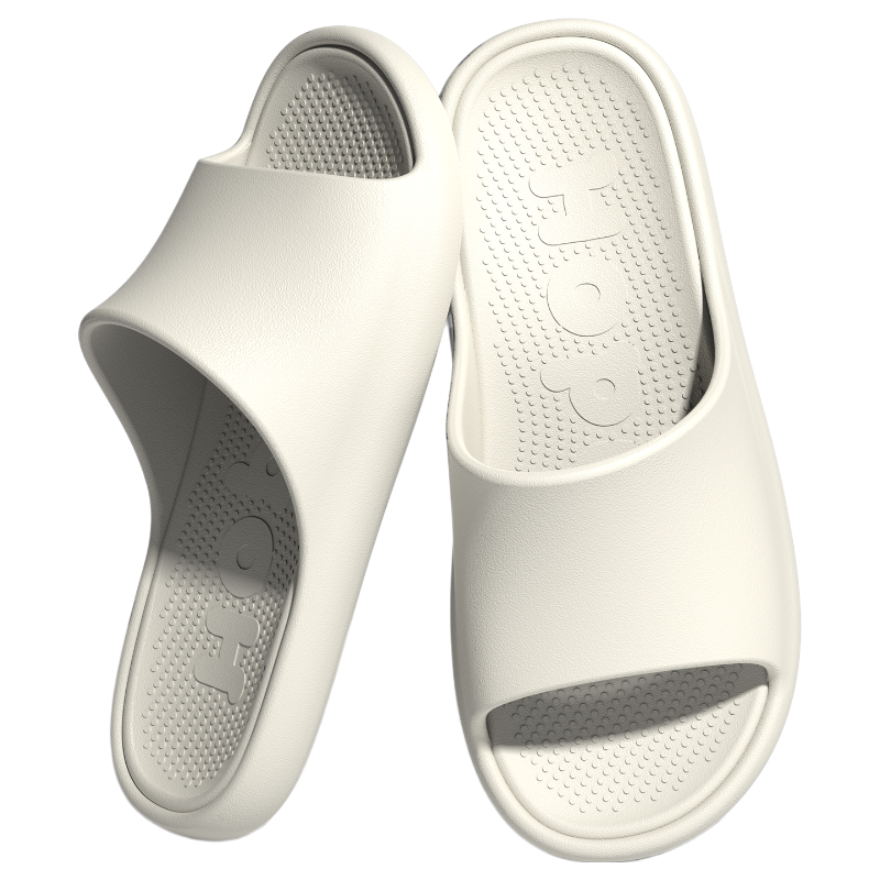 HIPANDA Couple EVA Non-Slip Slippers Home Bathroom Soft Sole Indoor Sandals Off-White Size 38-39
