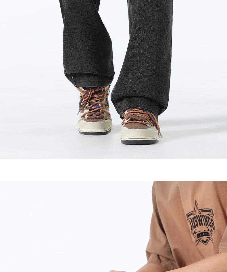 JEEP SPIRIT Men's Straight Loose Fit Jeans 2026 Spring Autumn New Casual Blue Trousers for Men 26