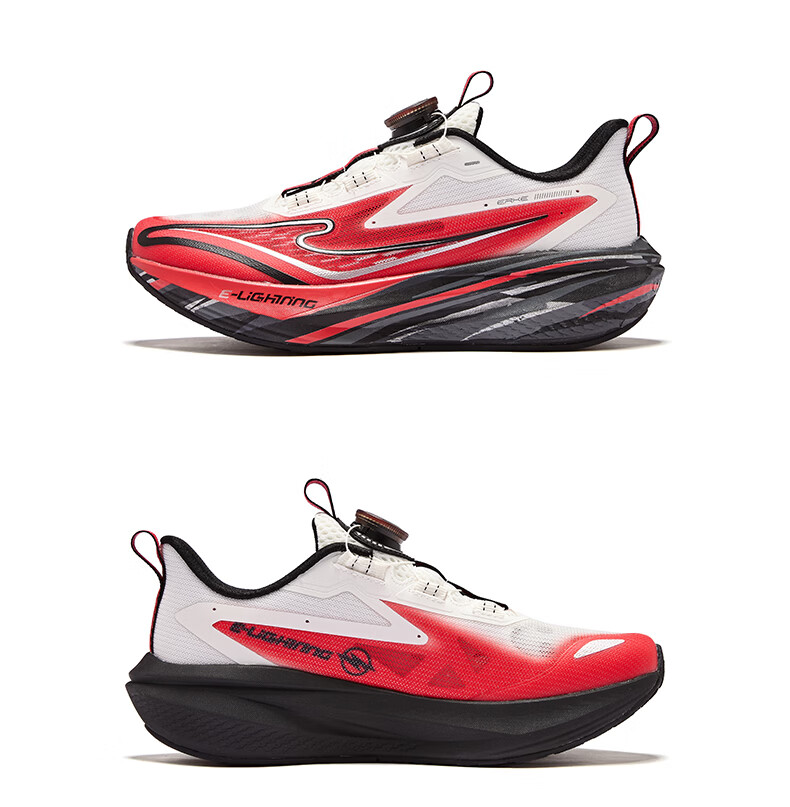 ERKE Kids Unisex Shock Absorption Sports Shoes Children's Dial Running Shoes Microcrystalline White/Signal Red Size 39 52