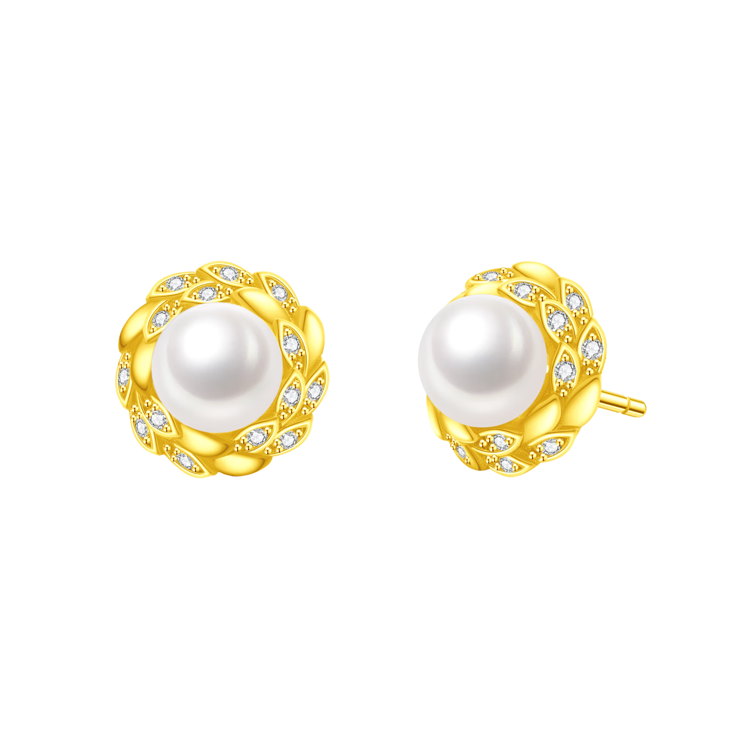 Ya Yi [Lao Miao Gold] Pearl Silver Ear Studs Women's Birthday Anniversary Gift for Girlfriend Wife