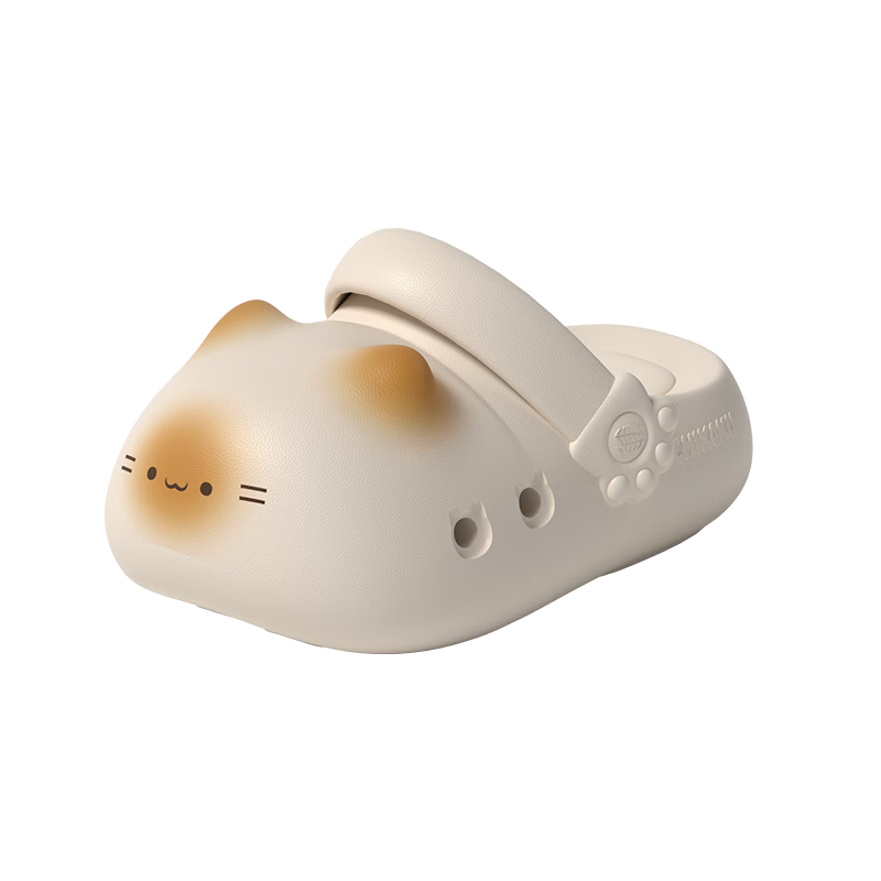 Chikoku Cute Cat Paw Clog Women's New Thick Sole Birkenstyle Slip-on Anti-slip EVA Sandals