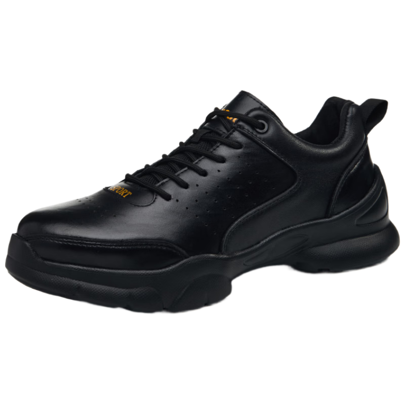 Dinggu Men's Safety Work Shoes Steel Toe Leather Lightweight Anti-Smash Anti-Puncture JD1705 Black K42
