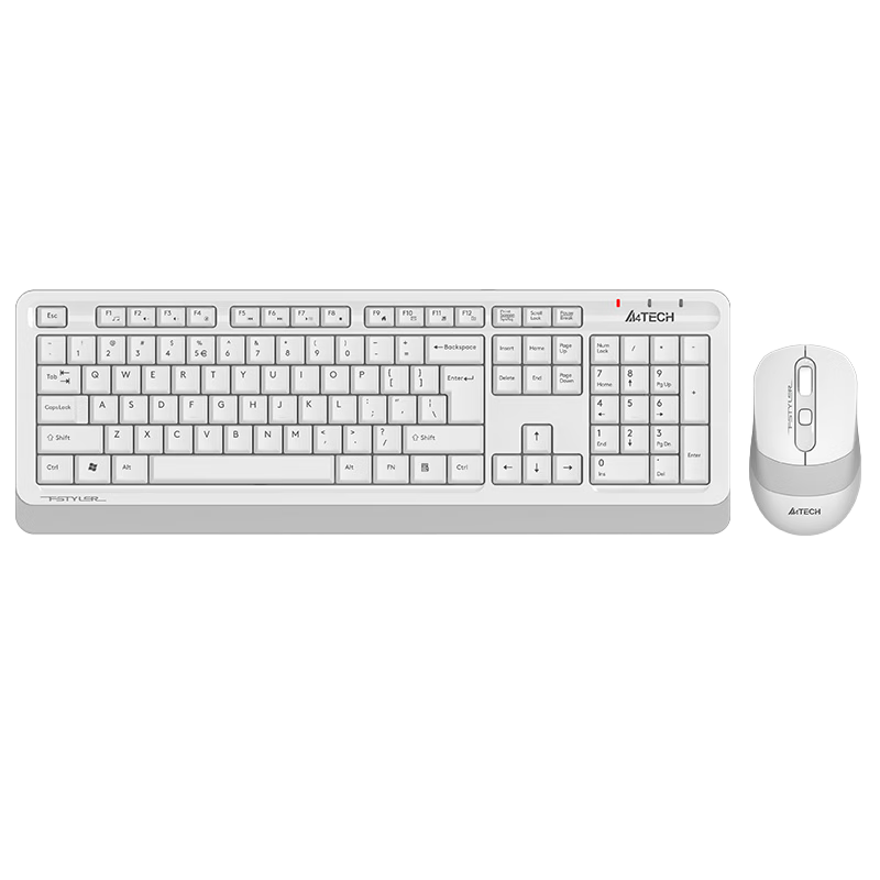 A4TECH FG1010 104-Key Wireless Keyboard And Mouse Combo, Wireless Keyboard And Mouse Set, Thin Film Keyboard for Office, Fei Shidai, Ivory White, Wireless