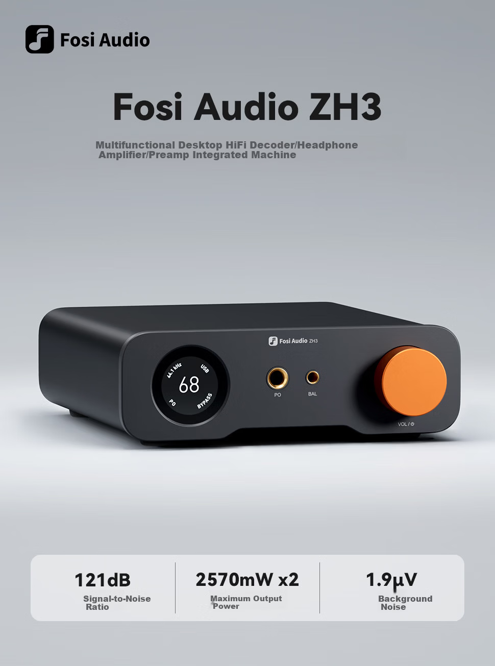 FOSI AUDIO ZH3 High-Power HIFI Audiophile DAC Balanced Decoder Headphone Amplifier Preamp Integrated Machine 1