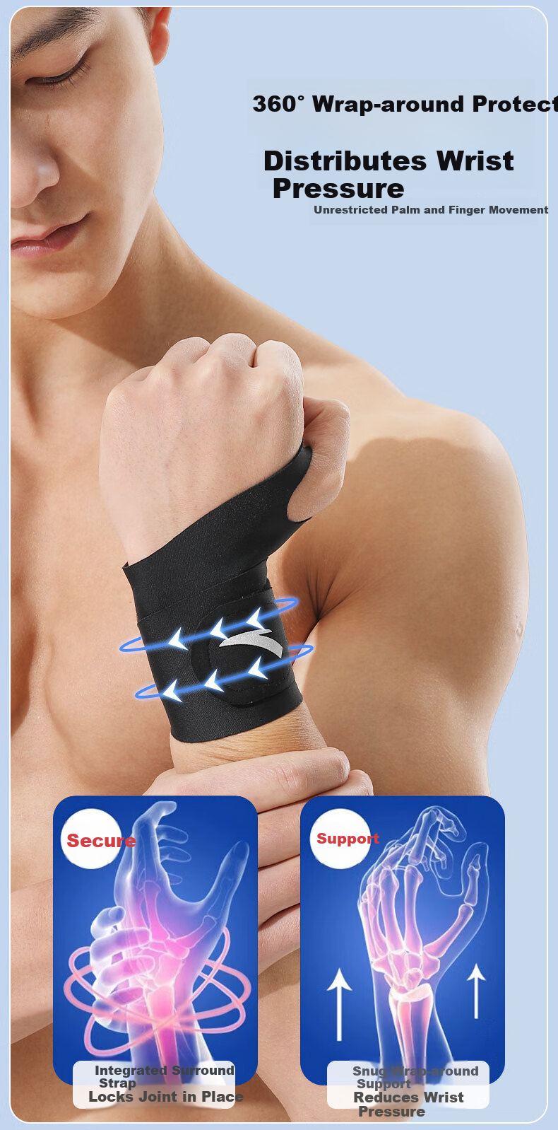 ANTA Wrist Support TFCC Tendonitis Wrist Sprain Strain Fitness Wrist Brace Sports Stabilizer Badminton Compression Sleeve 4