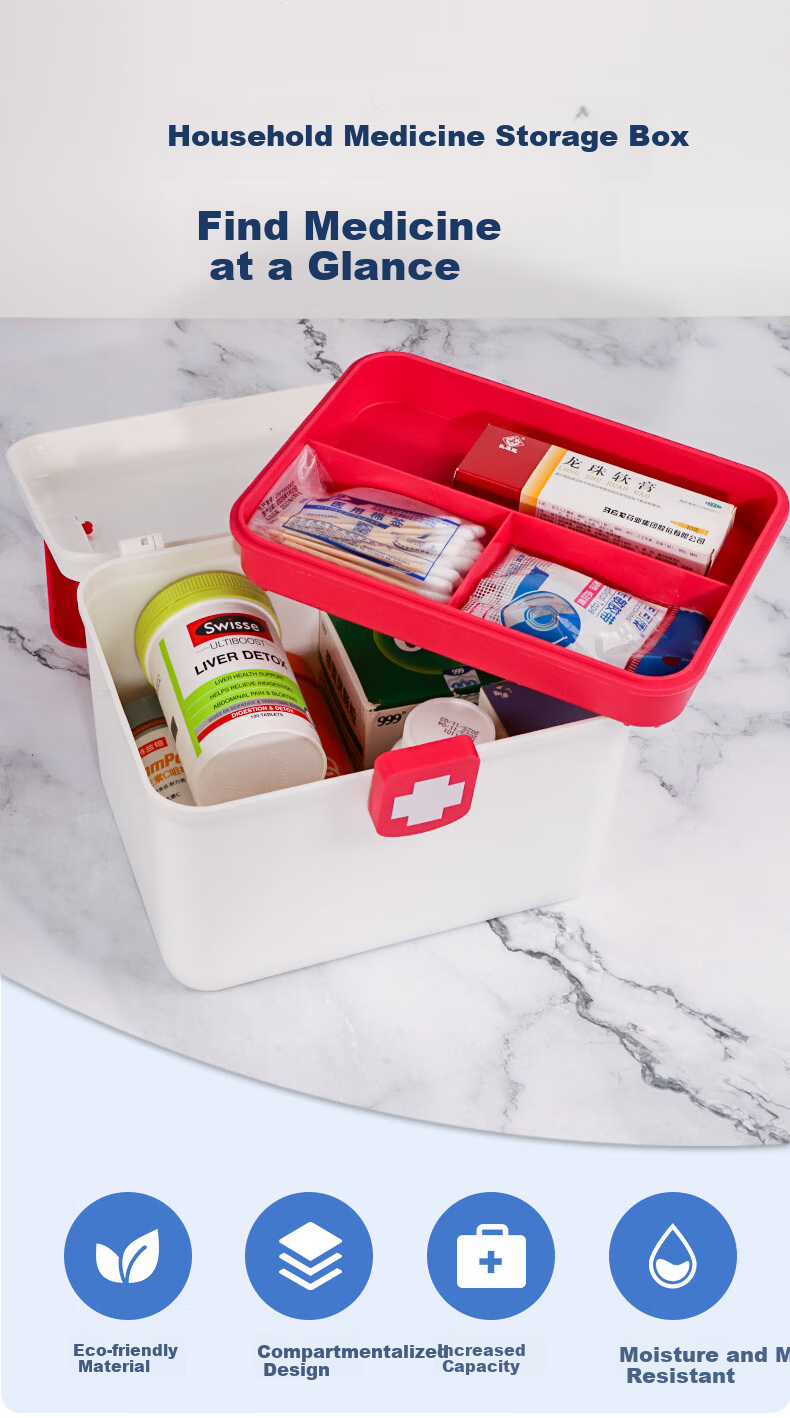 Mengtin Large Capacity Medicine Storage Box Family and Student Dormitory Use Household First Aid Kit Organizer Large Size 1