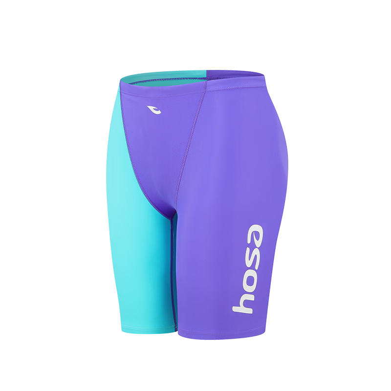 Hosa Men's Quick-Dry Anti-Embarrassment Chlorine-Resistant 5-Point Racing Professional Training Swim Trunks 2XL Purple