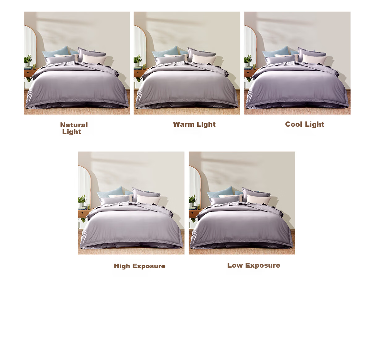 DAPUA Pure Cotton 4-Piece Bedding Set 120-Thread Count Luxury Satin Long-Staple Cotton Sheet and Duvet Cover 1.5m Scarlet Red 24