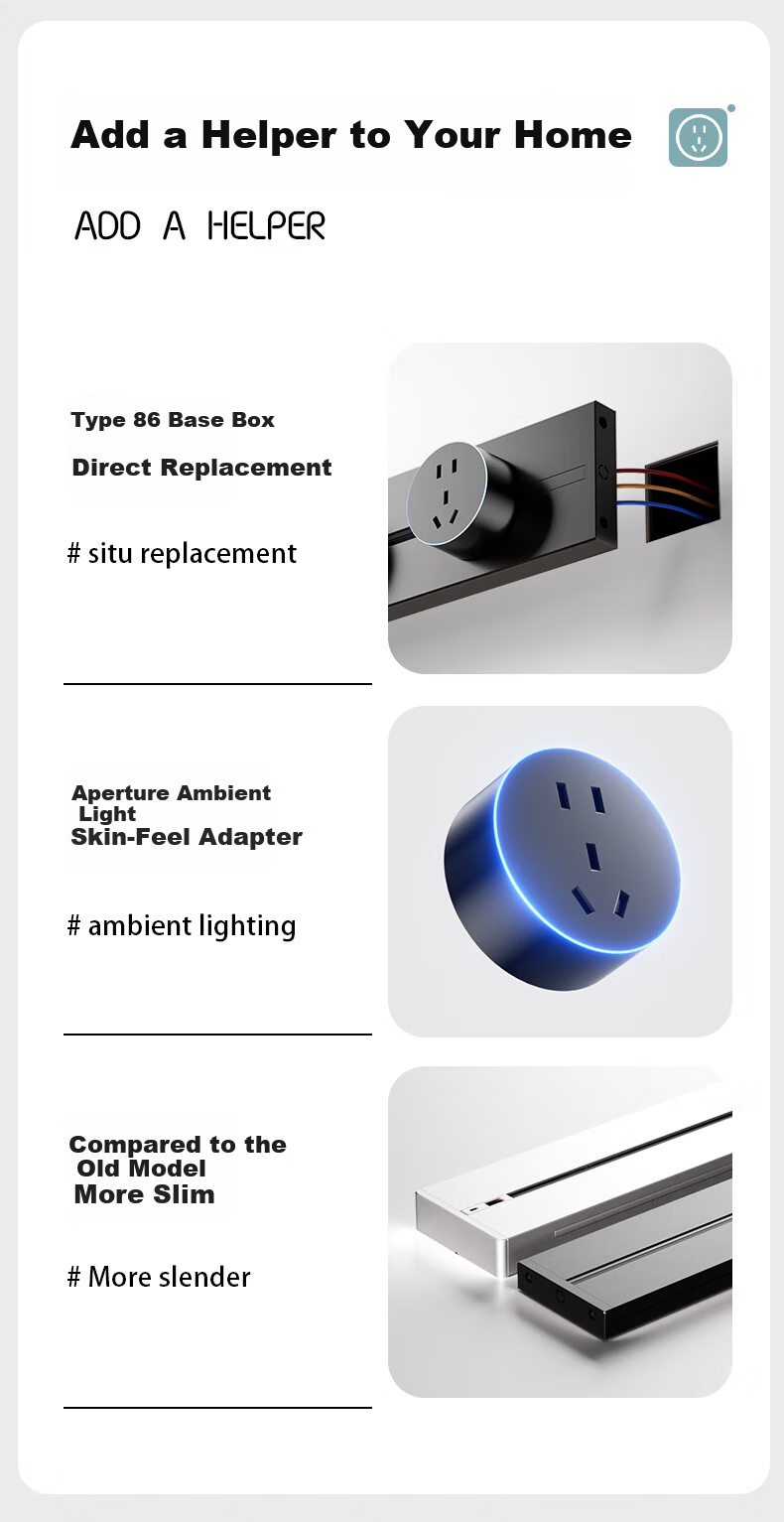 Aodoran Track Socket Surface Mounted Track No Drilling Movable Wall Track Socket 500mm+4 Five-Hole G4 Series Gray 2