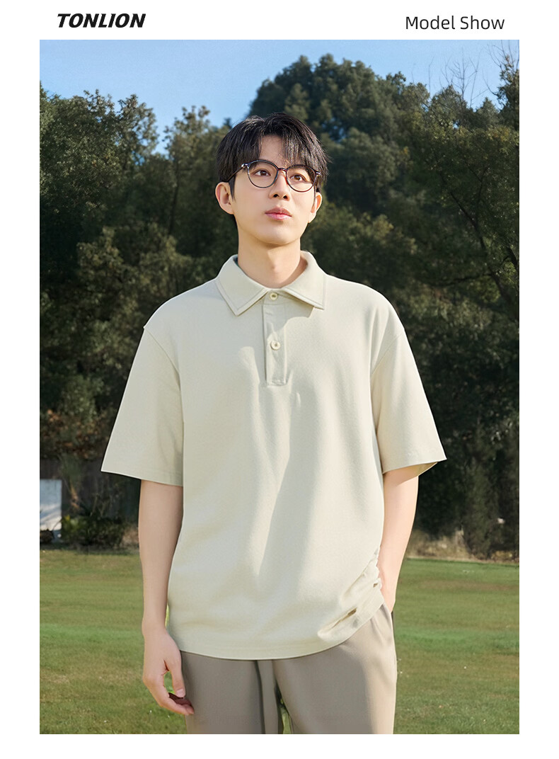 TonLion Summer Short Sleeve Polo Shirt New Trendy Brand Casual Wrinkle-Resistant Loose Breathable Student Fashion Half Sleeve Men 16