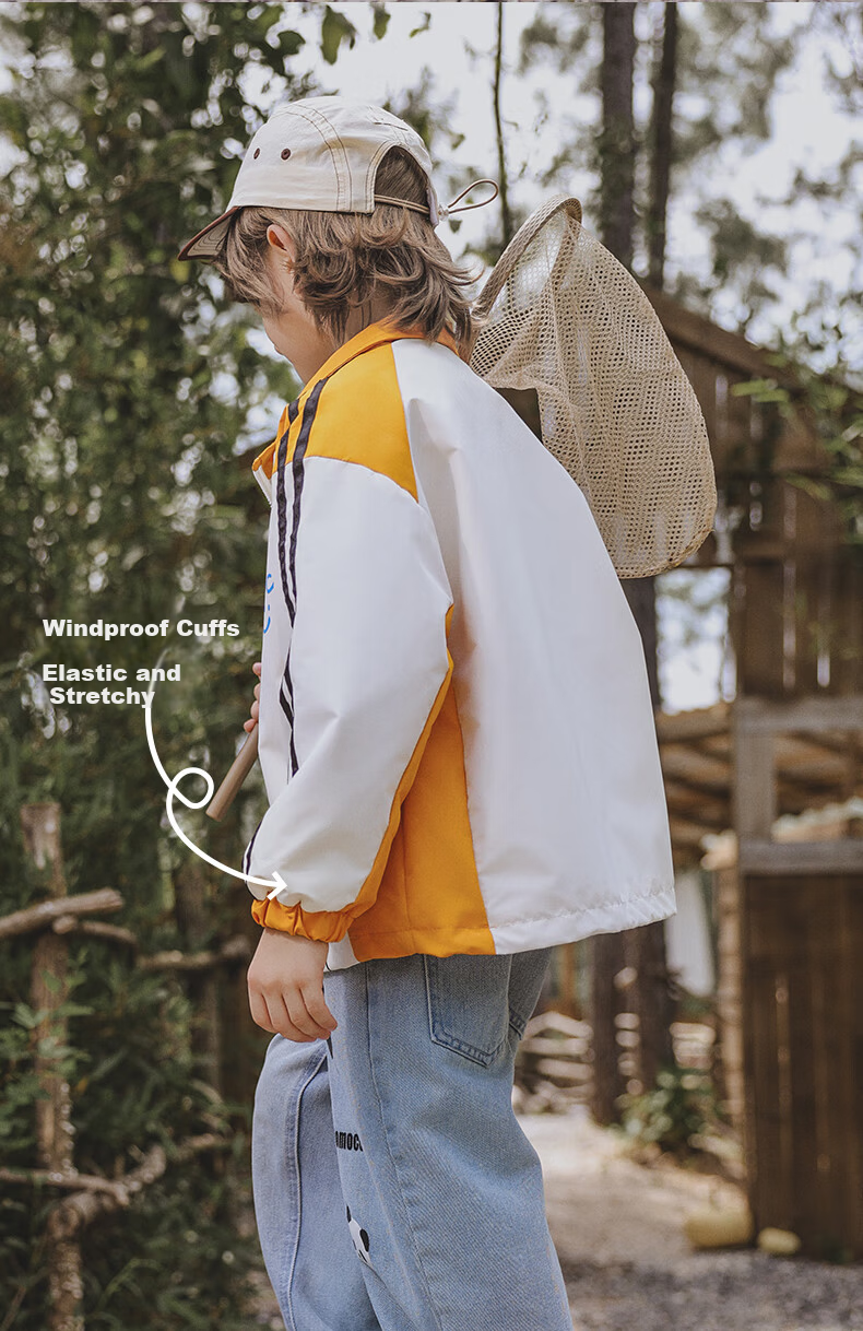 MOMOCO Kids Autumn Jacket Boys Windbreaker Mountain Style Coat White Apricot 110 3
