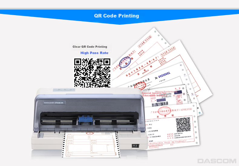 Dascom AR-460F 82-Column Dot Matrix Printer Front and Rear Paper Feed Continuous Printing 1+3 Part Chain Paper Flat Push Receipt Printer 7
