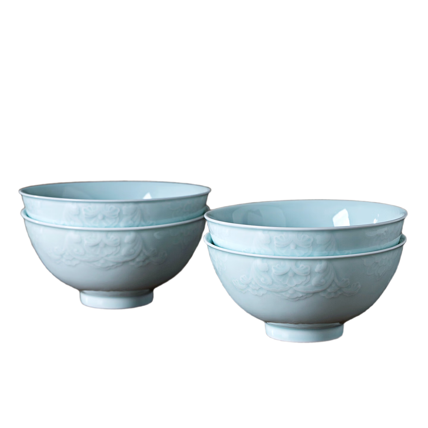 Blue Seal Oriental Jingdezhen 2026 New Ceramic Bowl Set High-Temperature Yingqing Glaze Underglaze Carved Soup Rice Noodle Bowls Gift Box