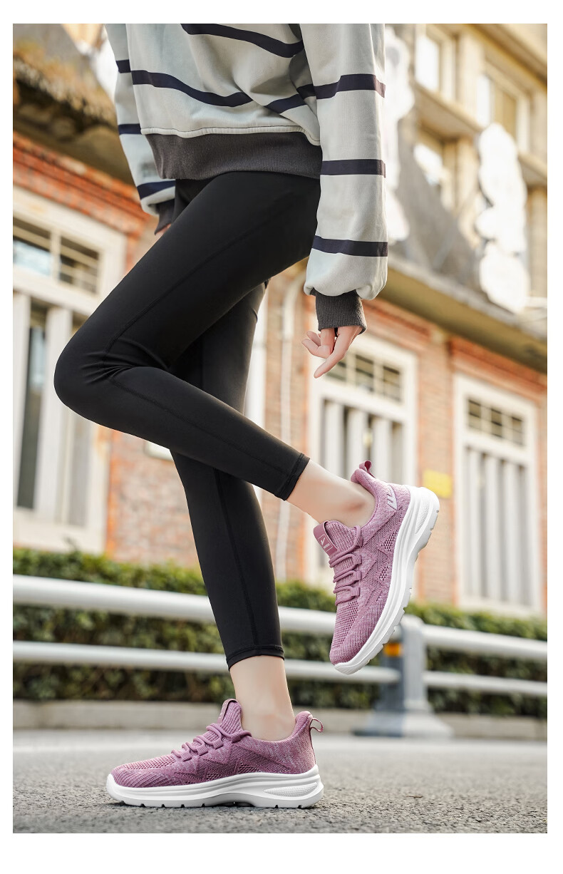 Warrior Women's Summer New Walking Shoes Soft Sole Breathable Mesh Casual Sports Shoes 1979 Purple Size 40 13