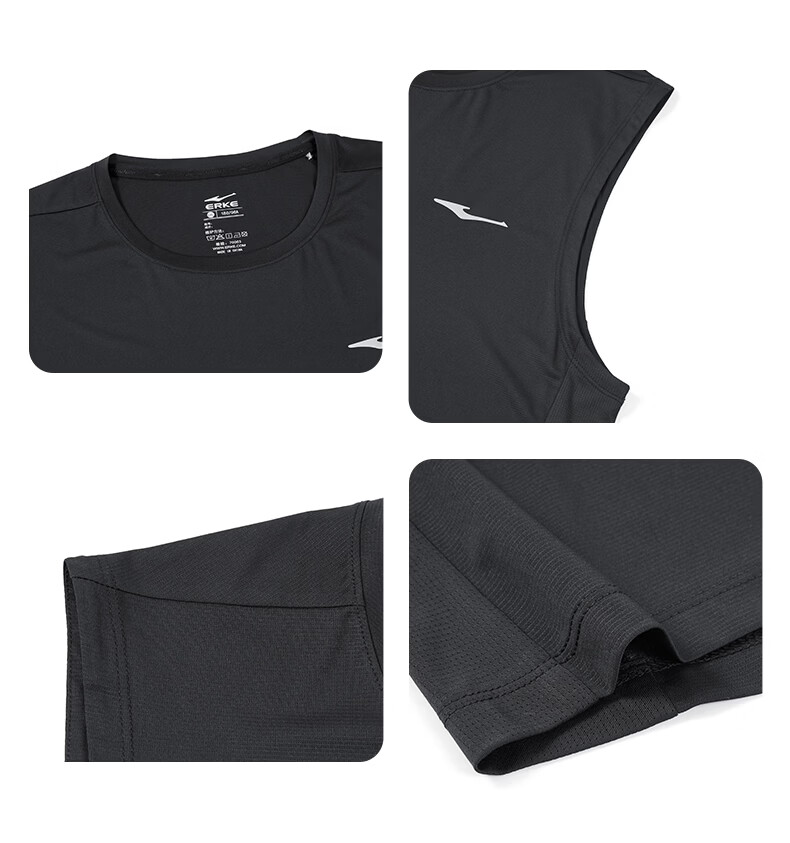 Erke Men's Sports Vest Summer Moisture-Wicking Quick-Dry Ice Feel Crew Neck Sleeveless T-Shirt Outdoor Casual Base Layer Shirt 30