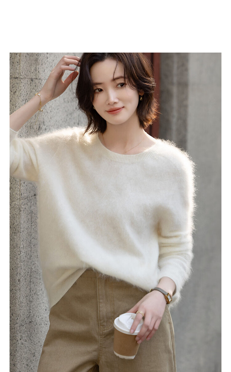 Demana [100% Cashmere] Winter Cloud Soft Warm Shoulder Raglan Loose Slim Cashmere Sweater for Women Premium Feel 11