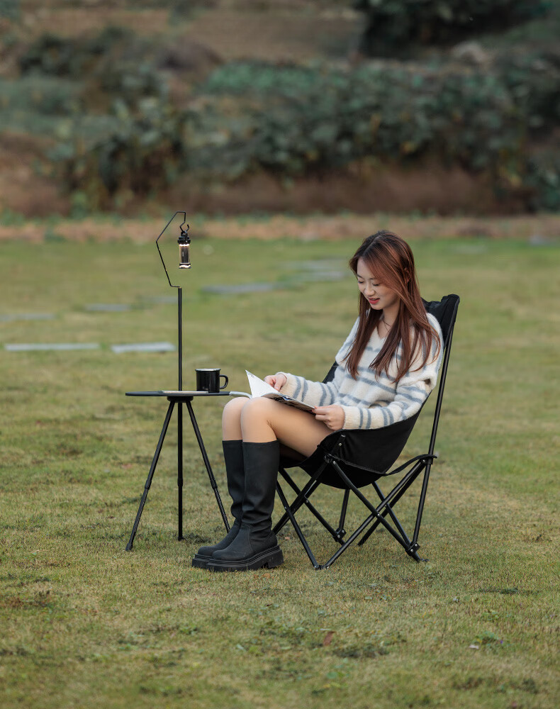 Black Dog Aluminum Alloy Portable Small Round Table Adjustable Height Folding Outdoor Camping Table 12