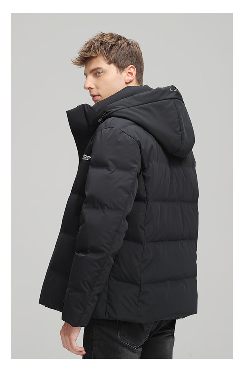 Combo down Jacket for Men with Detachable Hood, Thickened Winter Warm Business Casual Short Duck down Coat, Beeswax Yellow, 2XL 14