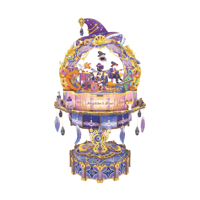 Tongqu Magician Performance Building Blocks Handmade Toy Gumei Ornament 3D Puzzle Music Box Birthday Gift