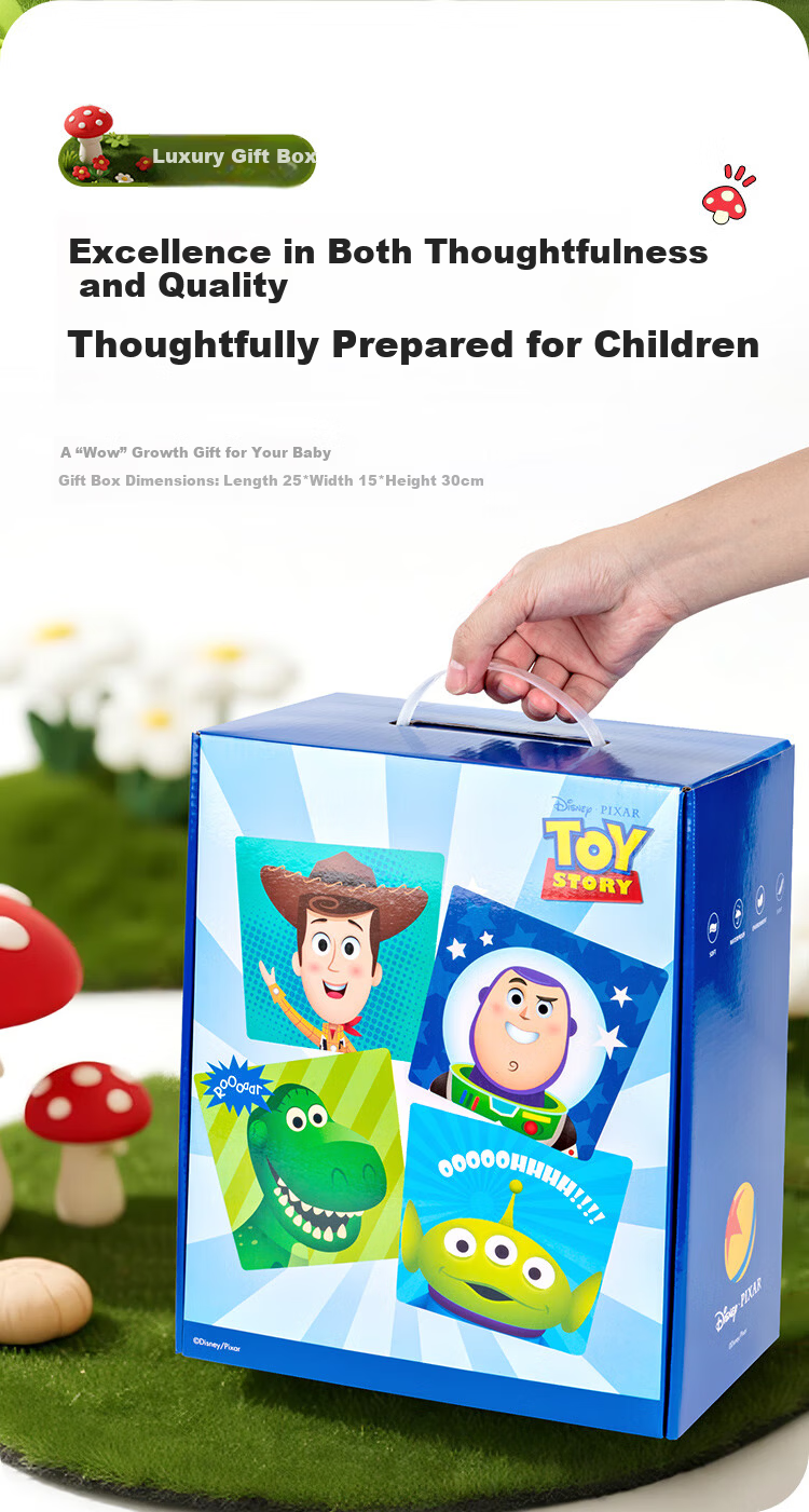 Disney Backpack, Kindergarten Strawberry Bear, Ultra-Light Travel, Anti-Lost, Cute Little Backpack with Gift Box, Children's Mushroom Bag 4