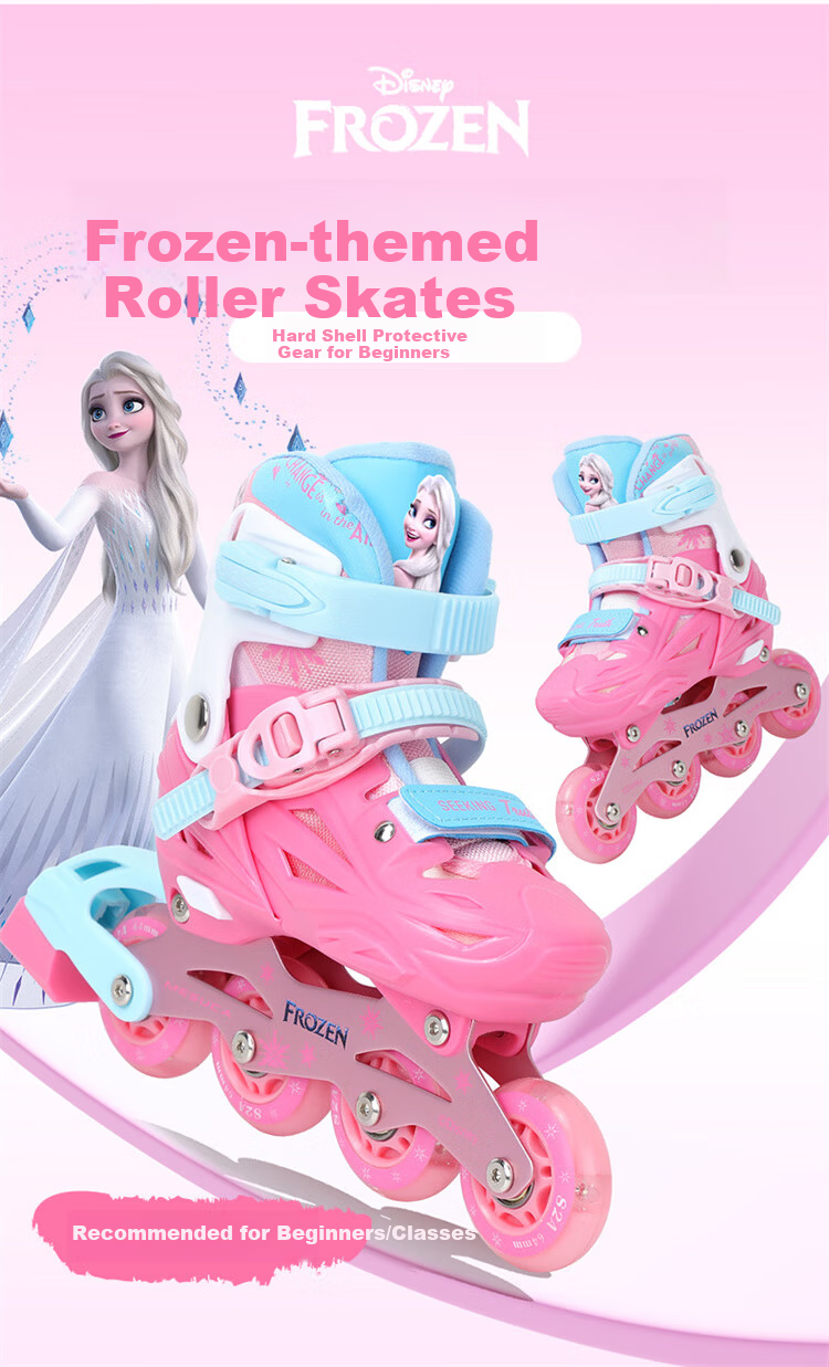 Disney Elsa Princess Roller Skates Kids Beginner Professional Inline Skates Single Row Gift 1