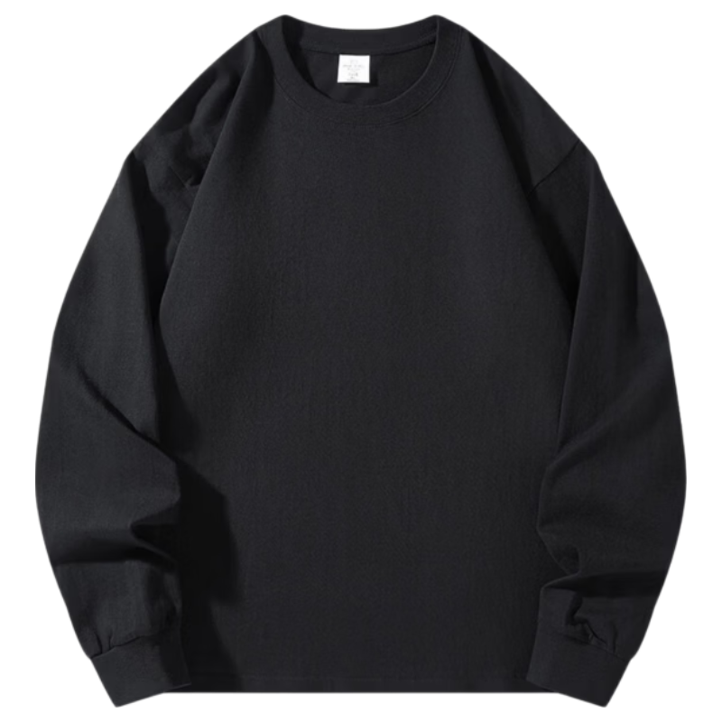 POUM Pure Cotton American Style Trendy Sweatshirt Men's Spring Autumn Casual Couple Long Sleeve Base Shirt Y40 White Flower Gray M