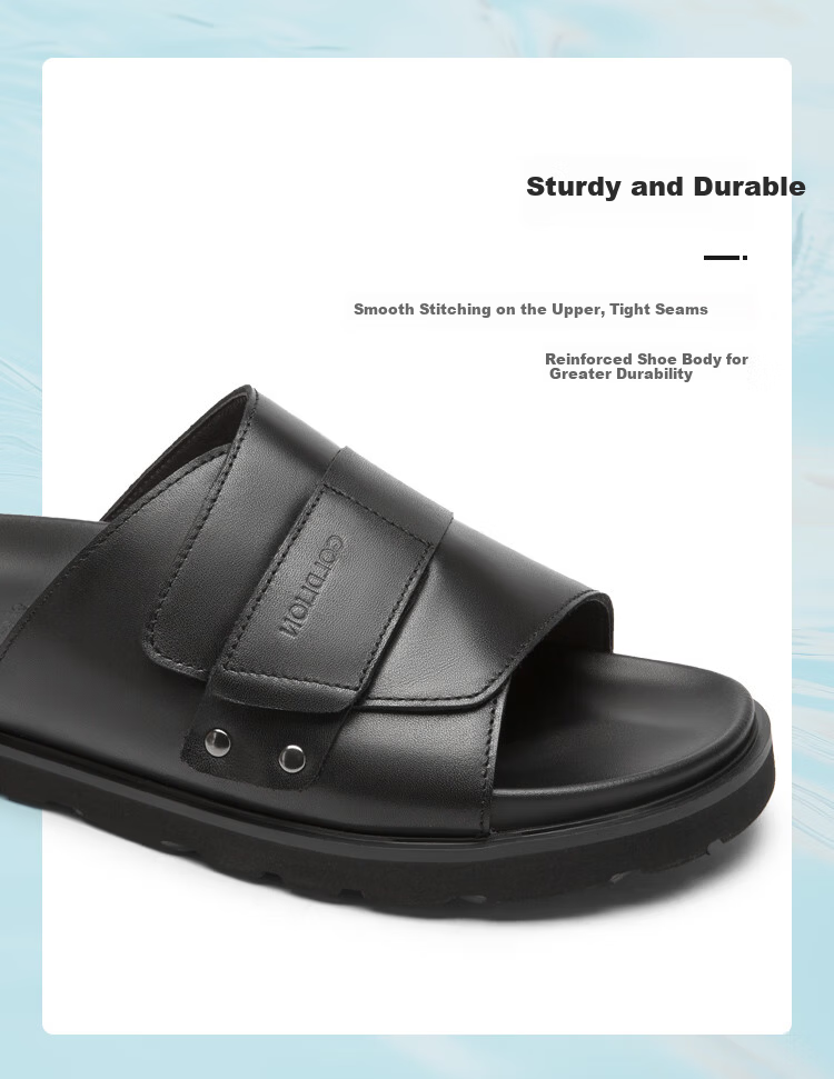 Goldlion Men's Summer Wearable Slippers Men's Velcro Sandals G542520008AAF Black Size 40 4