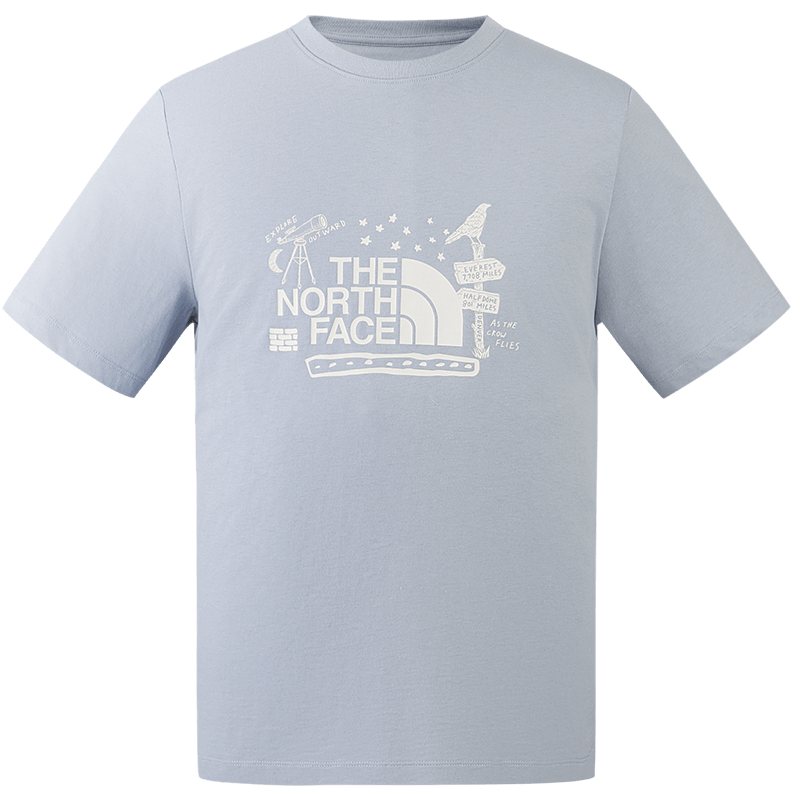 The North Face Unisex Printed Short Sleeve T-Shirt Outdoor Breathable Off-White QLI M