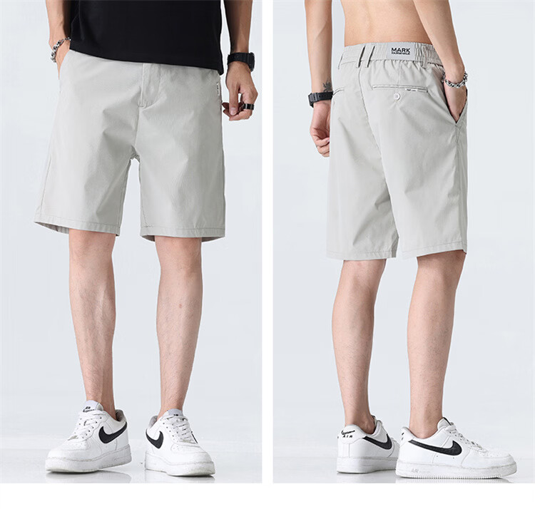MARK FAIRWHALE Men's Shorts, Summer Business Casual Pants, Lightweight Straight-Leg Five-Point Shorts, Versatile Youth Trousers for Me 24