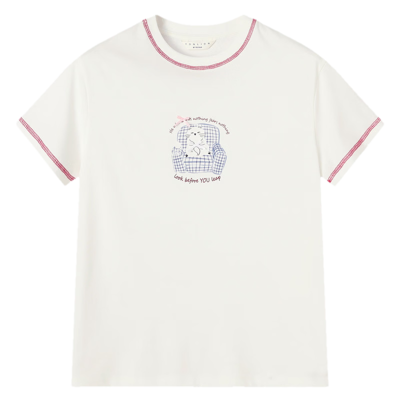 TonLion 2026 Summer New Short Sleeve T-Shirt Women Cool Feeling Youthful Petite Student Korean Style