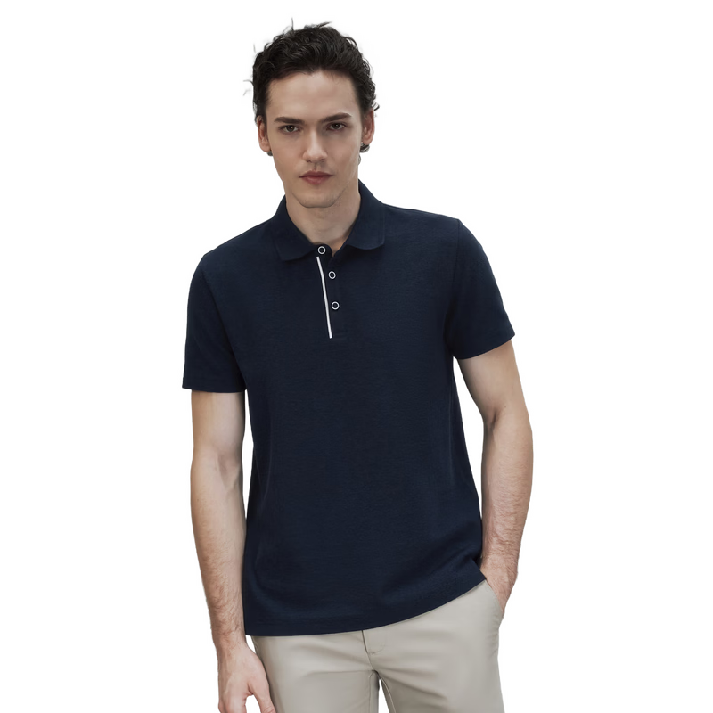 G2000 Men's Spring Summer Casual Versatile Short Sleeve Polo Shirt Deep Navy Blue L (Pique Cotton Skin-Friendly, Same as Mall Version)