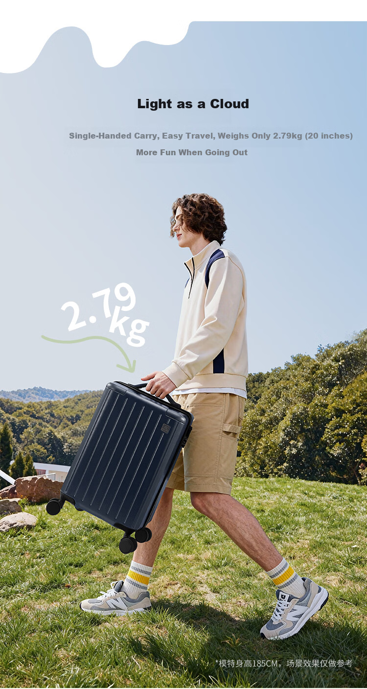 DICON AIBI DA 20-inch Carry-on Luggage, 24-inch Large Capacity Travel Suitcase with Trolley and Combination Lock 6