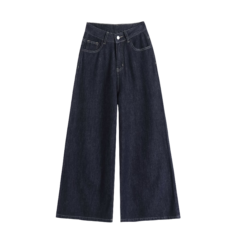 Borui Women's Jeans 2026 New Spring Loose Wide-Leg High-Waist American Casual Versatile Floor-Length Pants