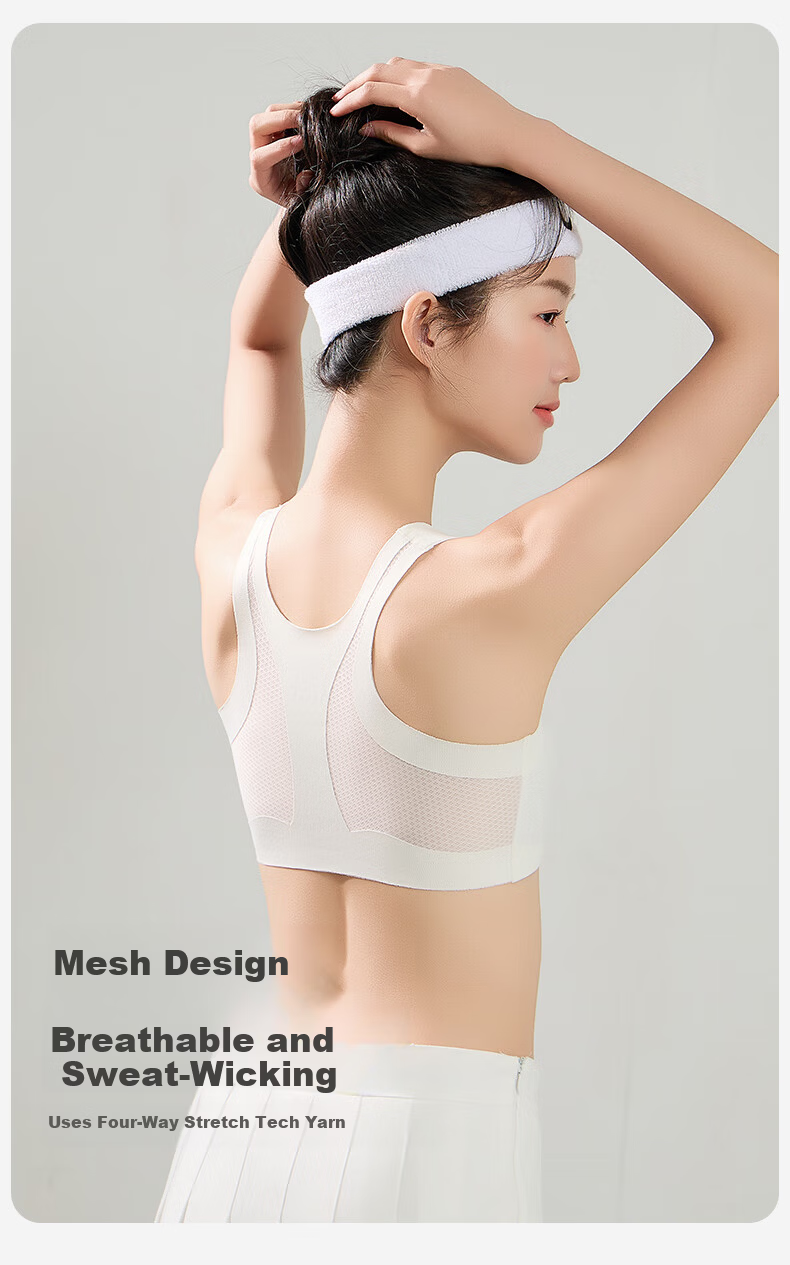 LangSha Girls' Seamless Children's Vest, Posture-Correcting Sports Bra for Middle and High School Students, Developmental Support, Anti-Hunchback, Large Kids' Sports Bra 14