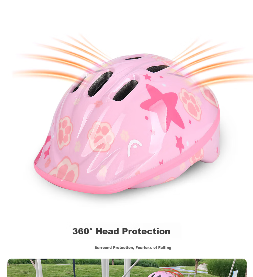Haide Kids Roller Skating Protective Gear Helmet Knee Pads Elbow Pads Wrist Guards Bicycle Skateboard Balance Bike Protective Set Blue M 6