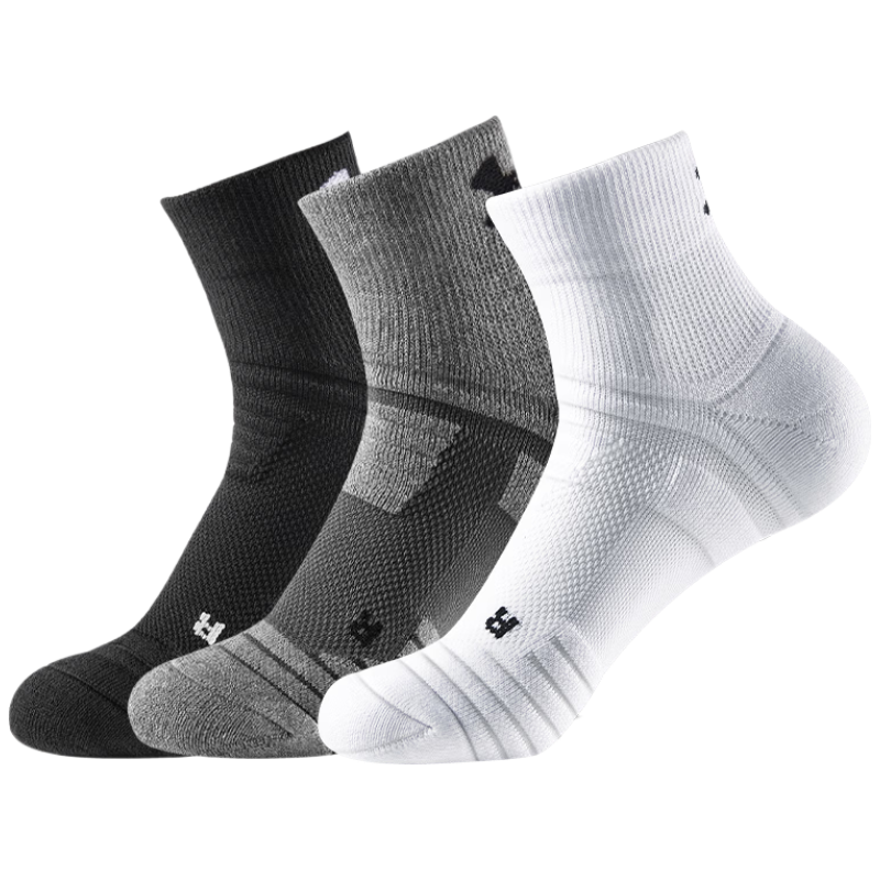 Under Armour Socks [3 Pairs], Basketball Badminton Sports Short Socks for Men And Women, Running Odor-Resistant Thick Mid-Cotton Sock Tube