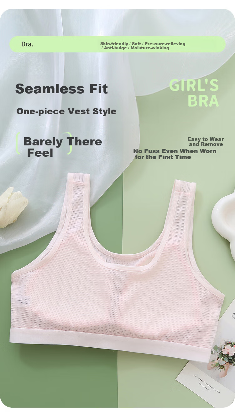 Yalu Girls' Developmental Underwear 10-Year-Old Thin Mesh Children's Bra Primary School Girls Stage 2 Vest 6