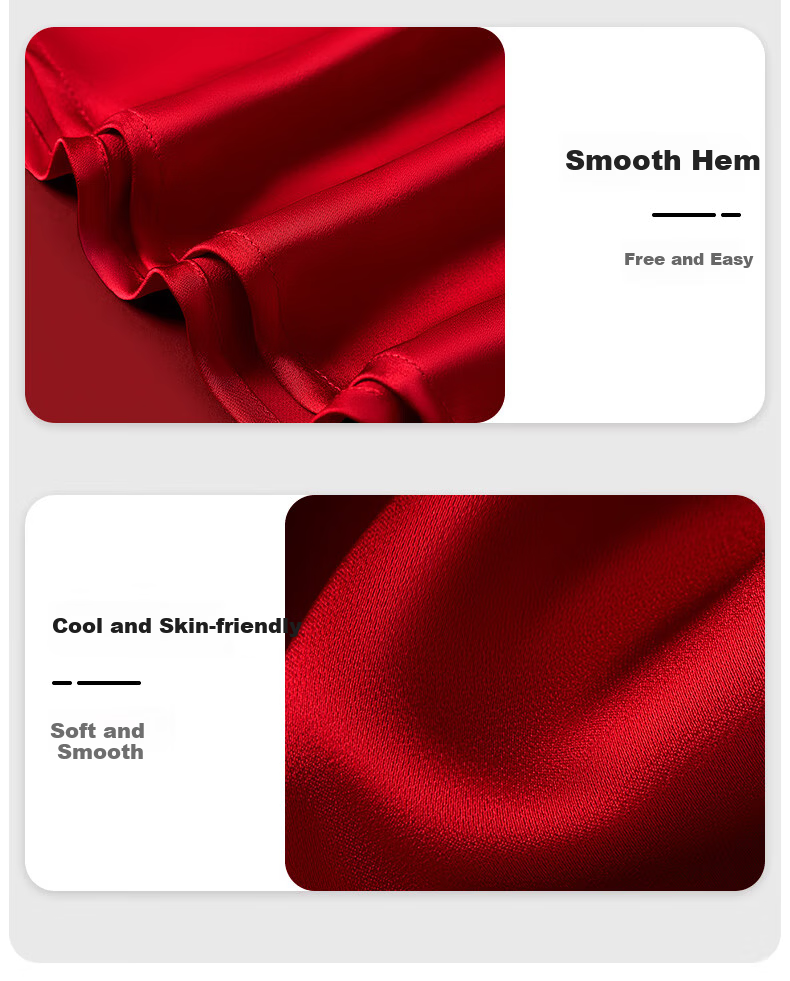 Mrs. Josha French Style Red V-Neck Wedding Nightgown Women's Summer Sexy Pure Desire Camisole Sleepwear Ice Silk Robe Birthday Gift for Girlfriend 12