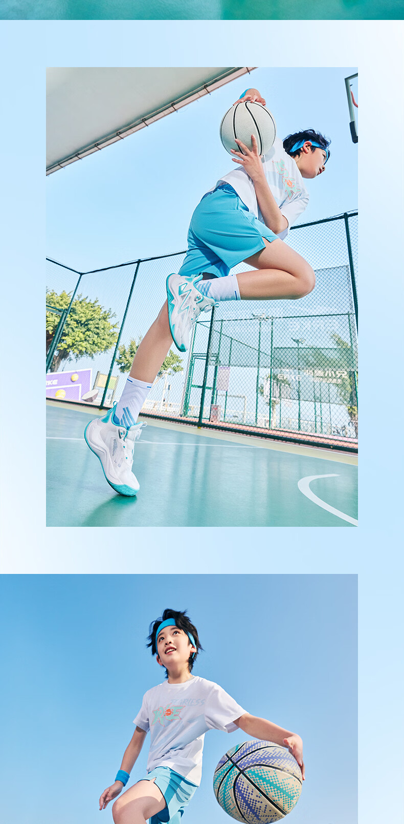 ERKE Kids Boys Sneakers Children's Dial Buckle Mesh Breathable Durable Basketball Shoes Microcrystalline White/Black/Silver Size 38 15