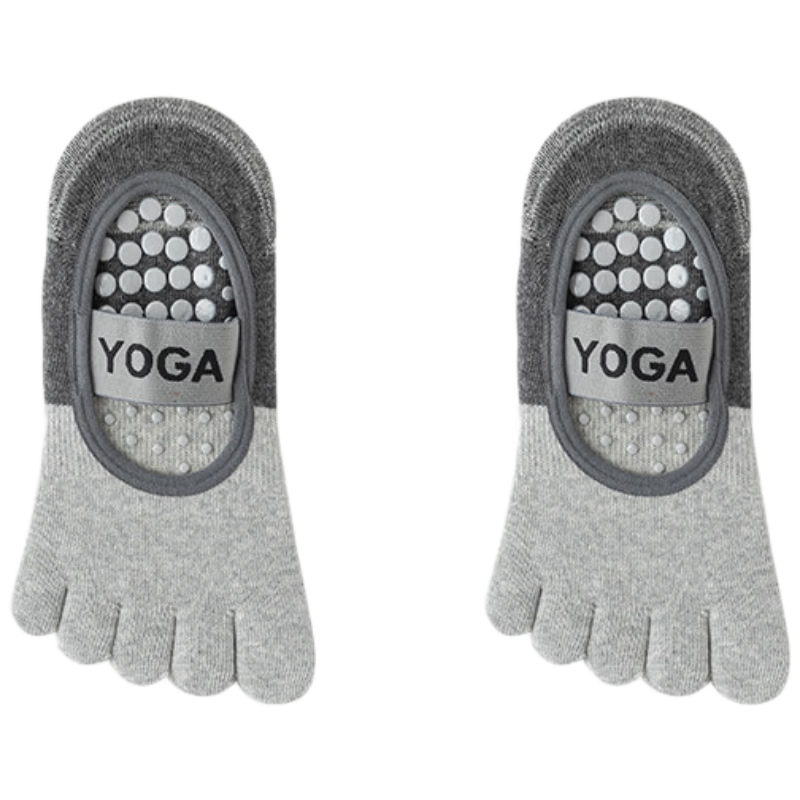 Duweike Yoga Socks, Thin Five-Toe Split-Toe, Fitness Sports Non-Slip Shock-Absorbing Pilates Women's Boat Socks, 2 Pairs
