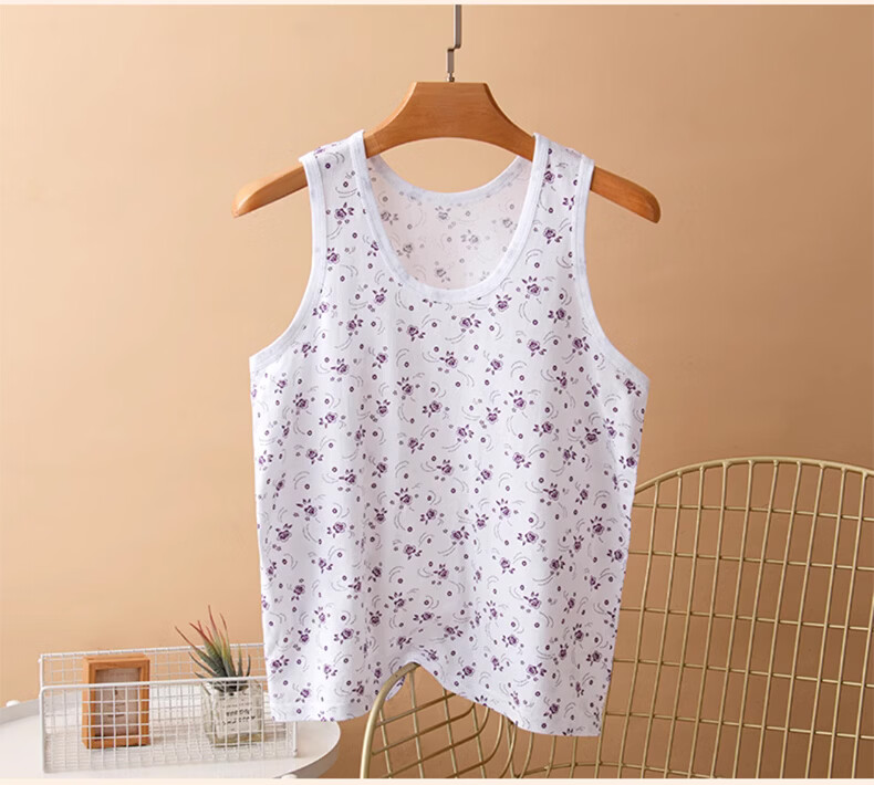 Langsha 2-Pack Cotton Vests for Middle-aged and Elderly Women, Loose Fit Thin Sleeveless Undershirts for Moms, Plus Size Elderly Sweat Shirts 13