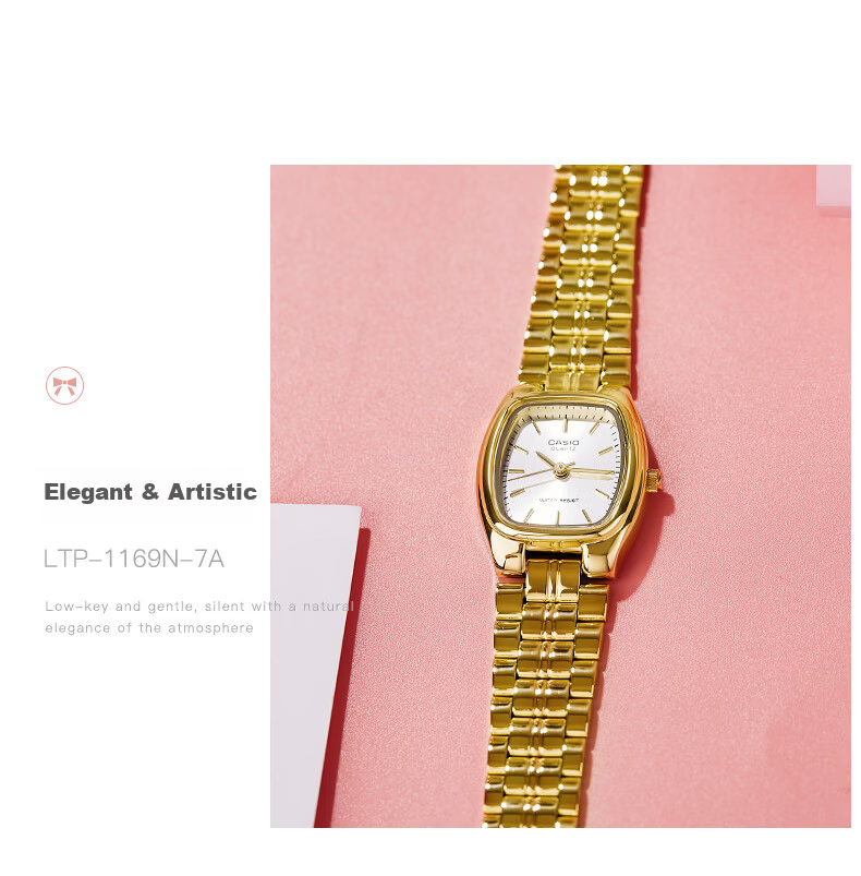 CASIO Women's Gold Vintage Barrel Small Square Quartz Watch LTP-1169D-1A Valentine's Day Gift 3