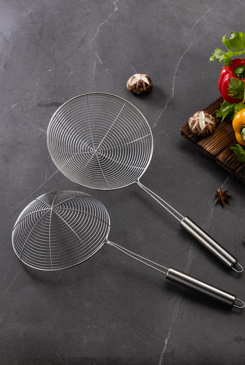 Guangyi Stainless Steel Wire Skimmer Strainer Large Fine Mesh Oil Frying Ladle GY8077 13