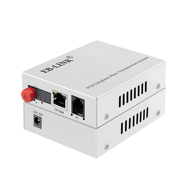 EB-LINK Optical Terminal 1-Channel Telephone + 1-Channel 100Mbps Network PCM Voice Audio Intercom Telephone Transceiver Fiber Optic Transmitter FC Interface
