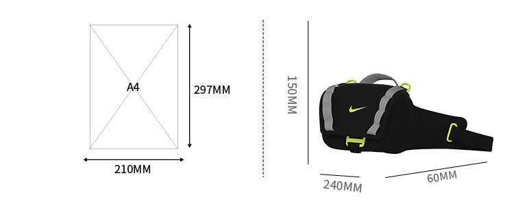 NIKE Unisex Crossbody Bag Shoulder Bag Handbag Travel Casual Bag DJ9681-010 Black 2